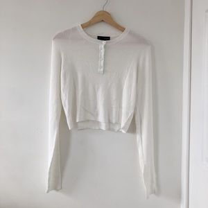 Buttoned cropped sweater